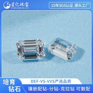 Emerald Cultured Diamond Small Diamond with Diamond Points Artificial Diamond Inlaid Hpht Laboratory Synthetic Cultured Diamond