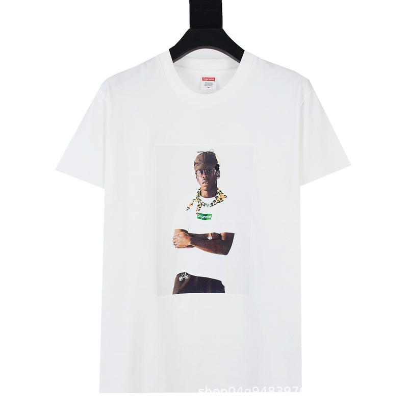 ヘビーウェイトクロスボーダー アメリカンファッション Supreme レタープリント Tシャツ BOX ラウンドネック 半袖 メンズ レディース ゆったり カジュアル Tシャツ 男女兼用|undefined