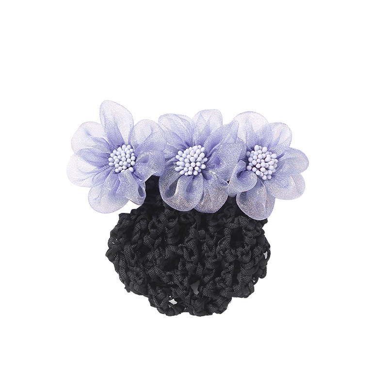 Fábrica en Stock Red de pelo enfermera tocado flor pelo red trabajo profesional Corea del Sur hotel Banco updo pelo clip neto de bolsillo al por mayor