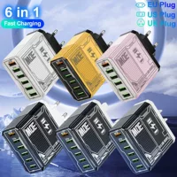 6-в-1 зарядное устройство Mecha BK304, QC3.0 многопортовое USB с PD25W, варианты вилок EU/US/UK