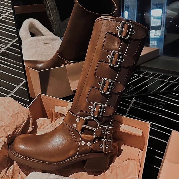 Martens, Ding Boots, leather denim high boots platform, genuine leather
