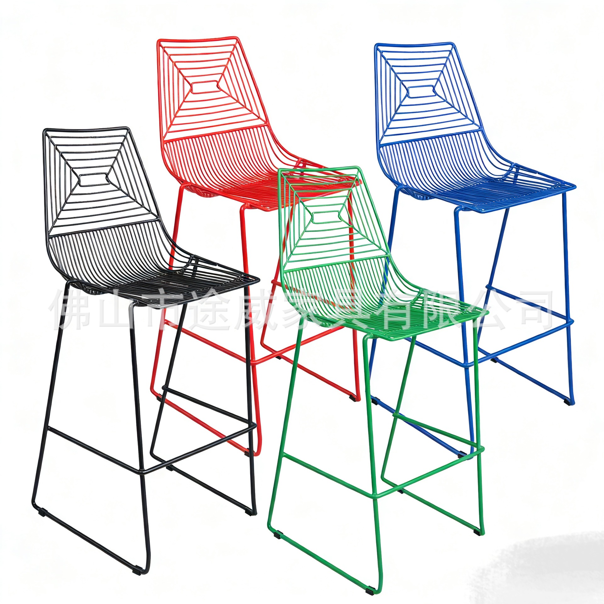 Nordic Wrought Iron Dining Chair, Suitable for Long Sitting, Home Balcony Table and Chair, Bar Stool, Small Apartment Cafe Wall-Mounted Chair, Metal