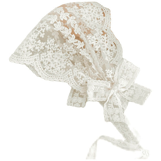 Children's Lace Hair Band Cap Summer Thin Princess Protecting Fontanelle Hat Hair Accessories Wide Baby Girl Baby Headwear 0-1 Years 2