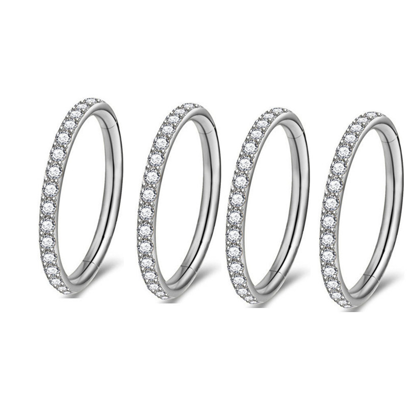 12g Weight Zircon Inlay Material Nose Ring Classification Nose Rings & Studs Piercing Type 1 Piece Nose Rings & Studs Simple Style Shiny Solid Color G23 Titanium Inlay Zircon Nose Rings & Studs Nose Pin