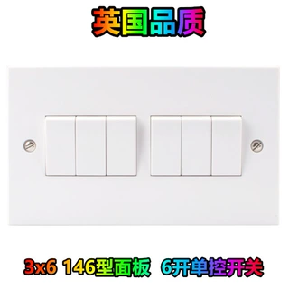 阿联酋卡塔尔黎巴嫩也门 6开单控开关 6 GANG 1 WAY 10A SWITCH