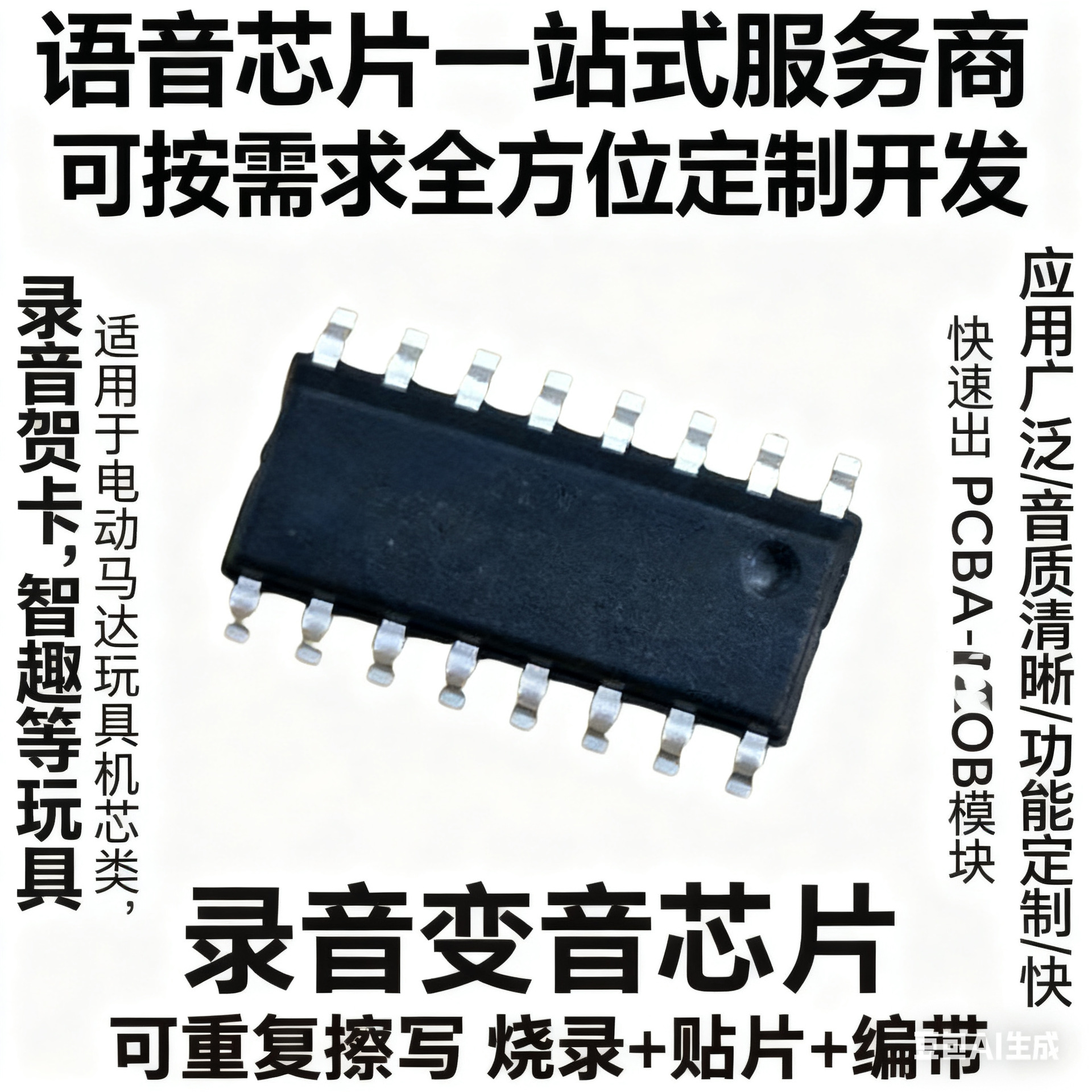 原装杰理AD142A4 语音玩具芯片方案开发  PCBA控制电路板录音芯片