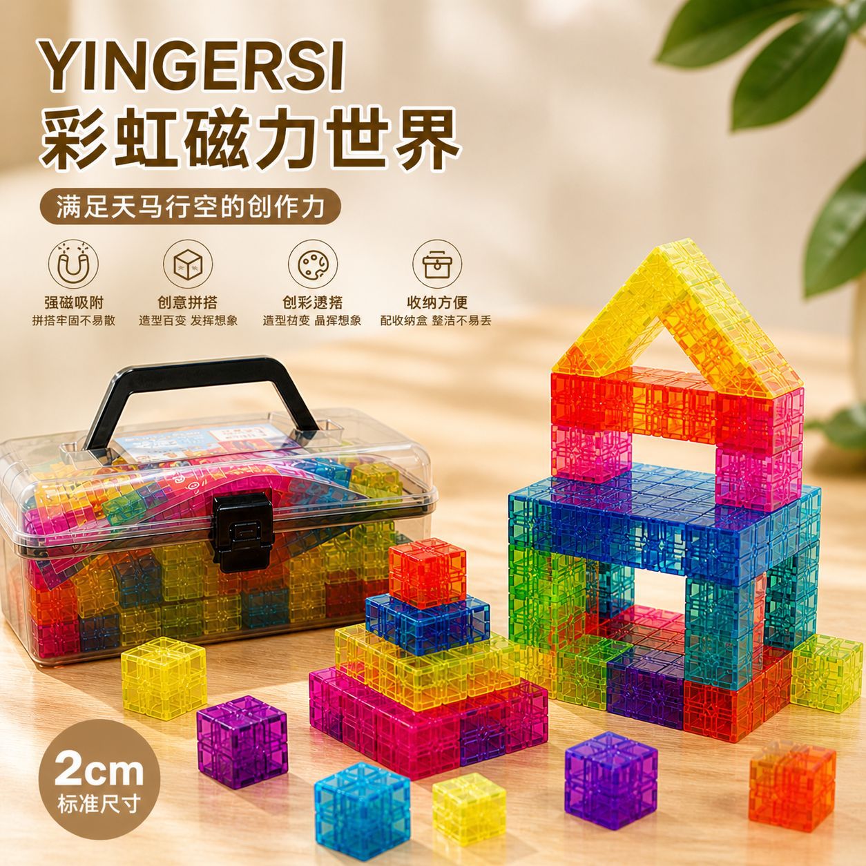 Children's transparent magnetic constructor