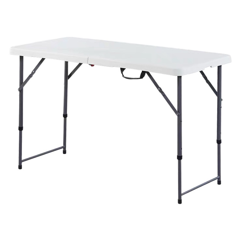 Puesto al aire libre mesa plegable simple portátil al por mayor mesa de camping y silla de oficina en casa tira de plástico noche mercado mesa de comedor