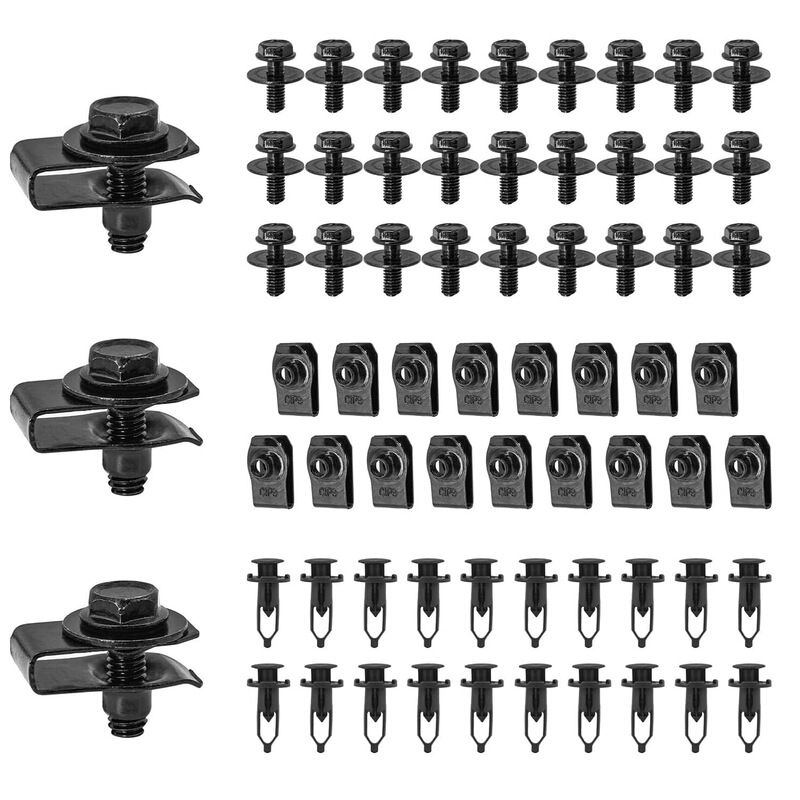 70Pcs Automotive U-Clips U-Nuts and Screws Assortment Kit for Internal Screws in Instruments