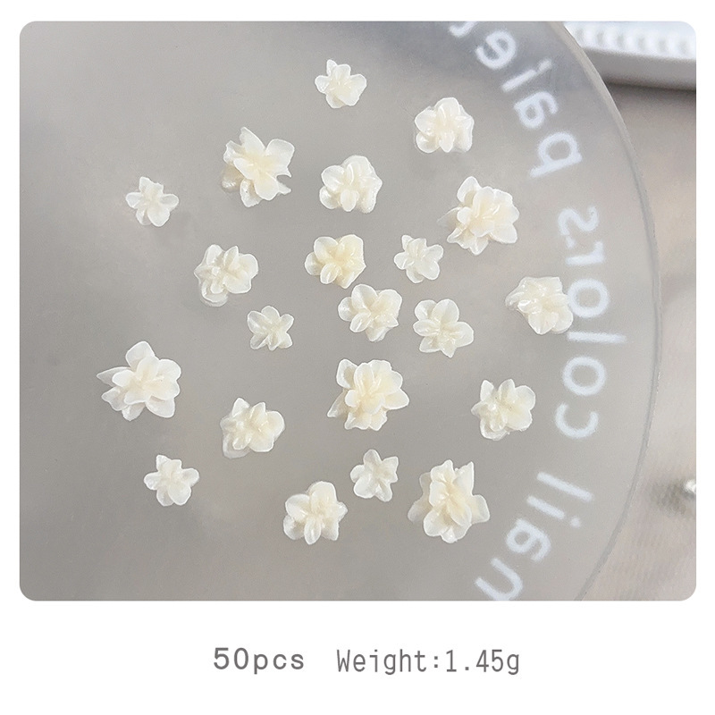新款软雕花美甲饰品大小混装ins国风立体粉白蓝紫色花朵diy指甲钻|undefined