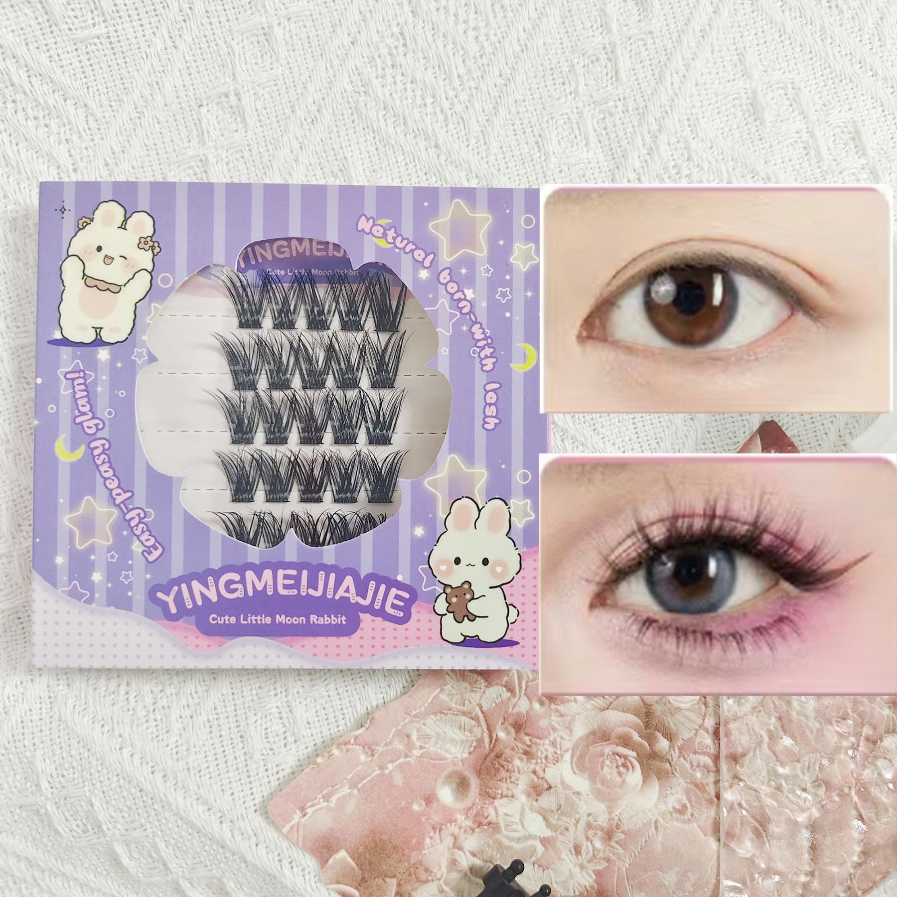 Transfronterizos falsas pestañas caja de regalo empaque pequeño seis filas YF25 grueso rizado abundante ligero flojo sin pegamento de pestañas falsas