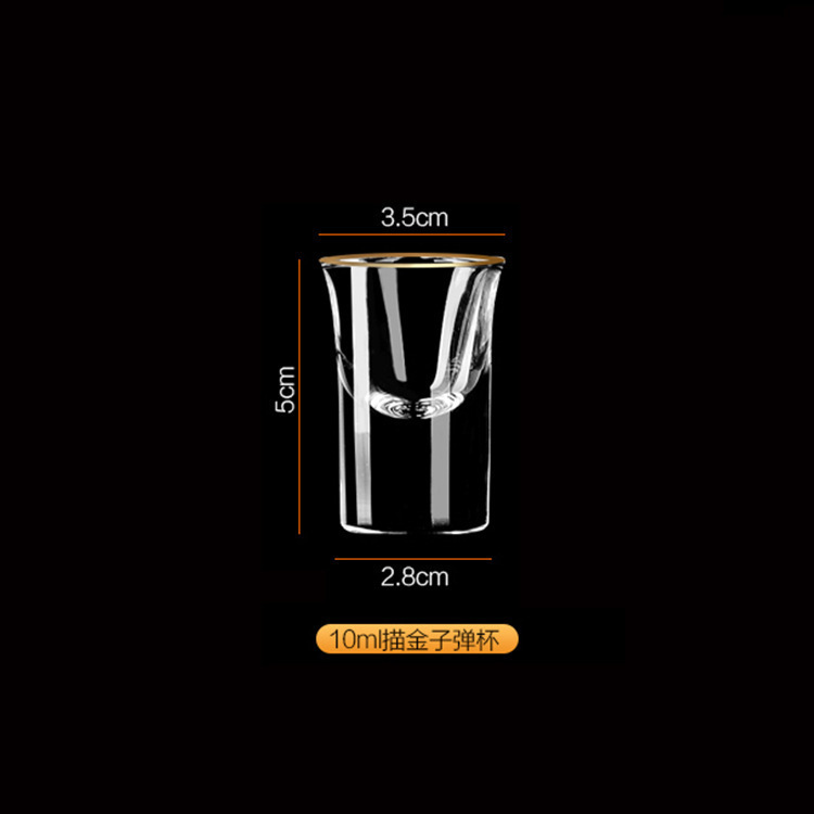 Taza de la bala del borde de oro 10ML