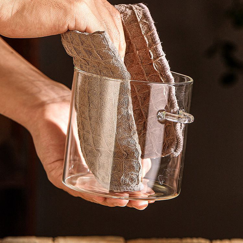 Tarro de almacenamiento de vidrio borosilicato para el hogar con cuchara de vidrio transparente redondo tarro de té