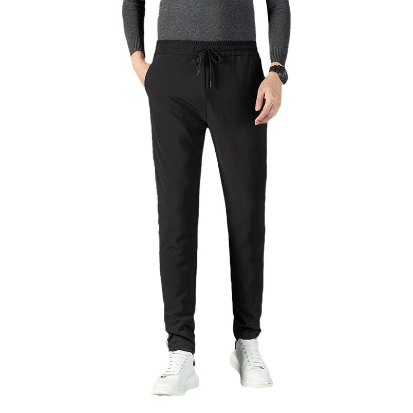 Мужские утолщенные брюки на 90 гусиный пух 2023 зимние мужские брюки для папы среднего возраста деловые повседневные универсальные теплые брюки пуховики