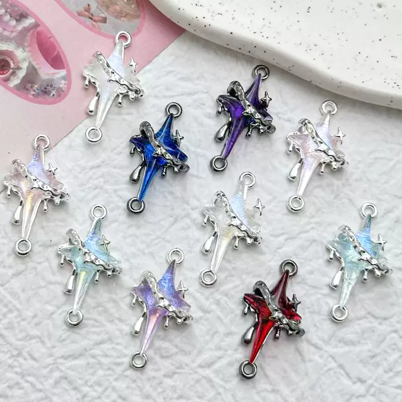 จี้ดาว 4 แฉก โลหะผสม สำหรับงาน DIY ทำสร้อยคอ สร้อยข้อมือ