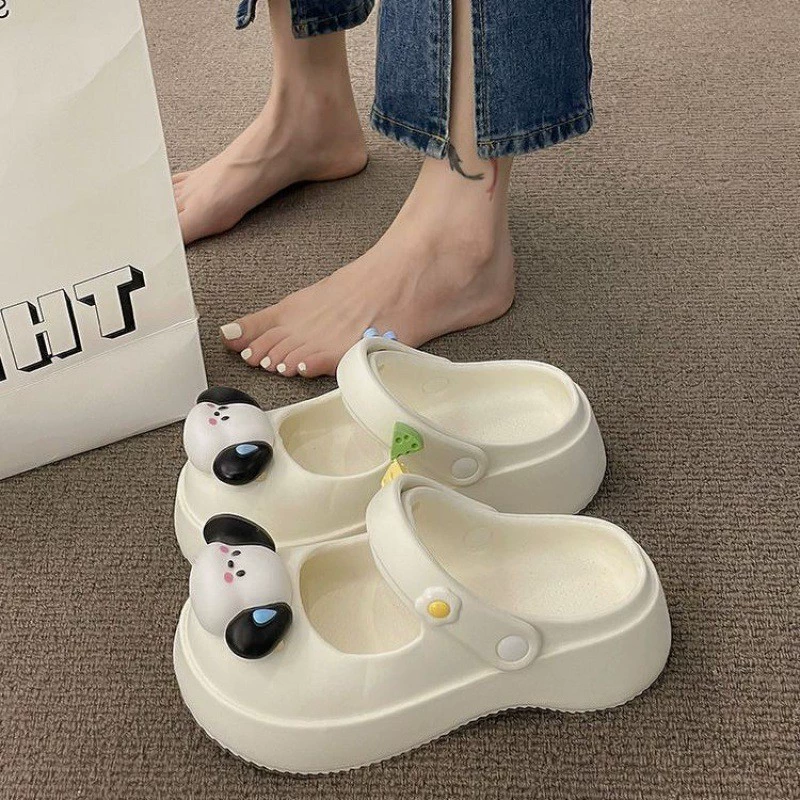 Уличные тапочки Женская верхняя одежда Противоскользящая толстая подошва летние сандалии в новом стиле, сандалии, обувь с отверстием для собак Hapa