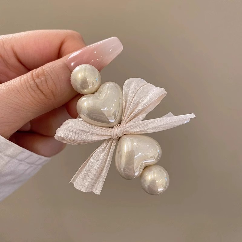 pink bow barrettes love pearl hairpin sweet cropped hair clip barrettes beautiful bang clip exquisite side clip hair accessories