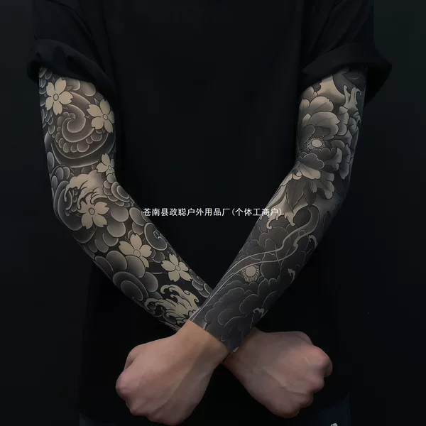 Seamless floral arm sleeves, unisex, personalized design, suitable for driving, cycling, and as temporary tattoo sleeves, trendy for men