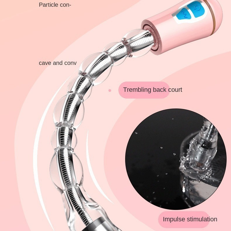 8连充电男用女用肛门自慰器震动肛塞任意弯曲拉珠转珠棒情趣用品
