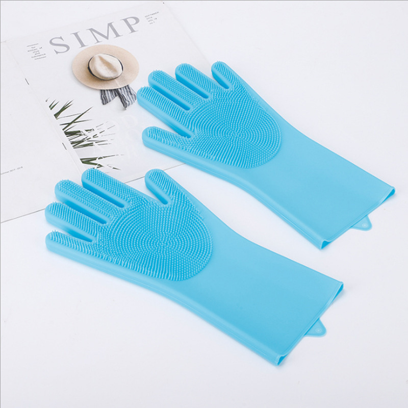 Guantes de Oxford gruesos de protección laboral resistentes al desgaste impermeables antideslizantes de goma plástica lavado de platos guantes de limpieza doméstica duraderos