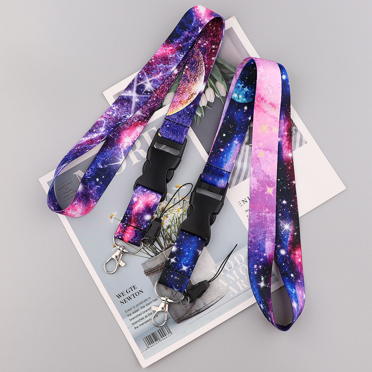 Universe, Starry Sky Pattern Fashion, Romantic Style Fashion Universe Star Id Mobile Phone Lanyard