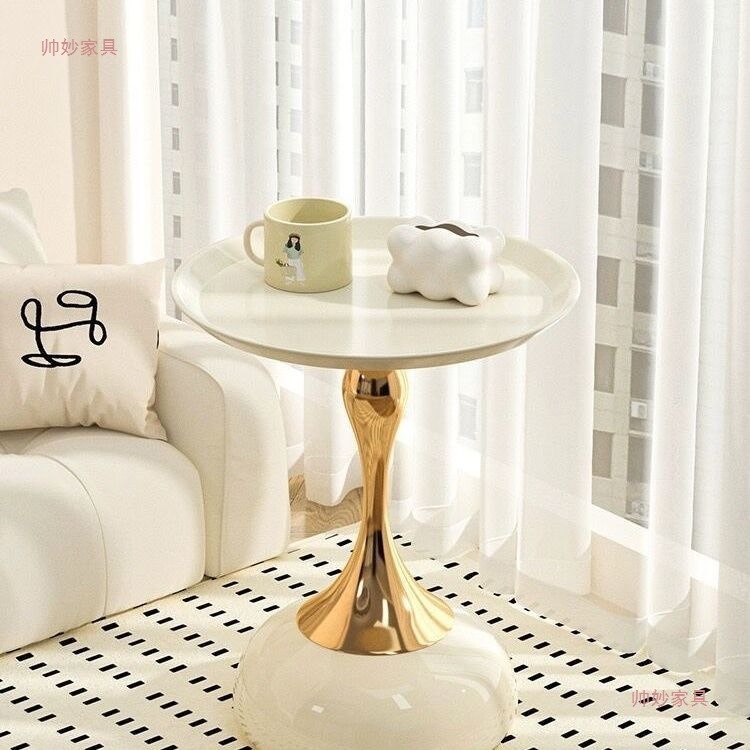 Small Waist Coffee Table, Sofa Side Table, Internet Celebrity Ins Italian Light Luxury Modern Small Round Table Corner Table, Movable Bedside Table