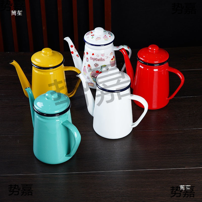 搪瓷小号家用烧水壶明火冷水凉水壶老式油壶搪瓷珐琅电陶炉咖啡壶|undefined