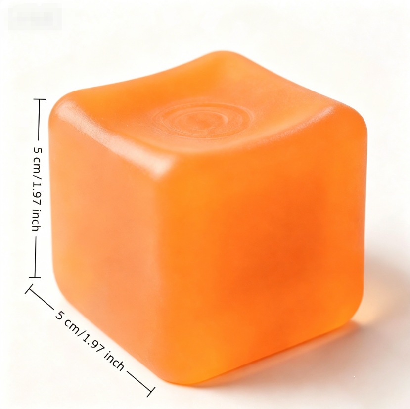 5cm frosted ice cubes-orange