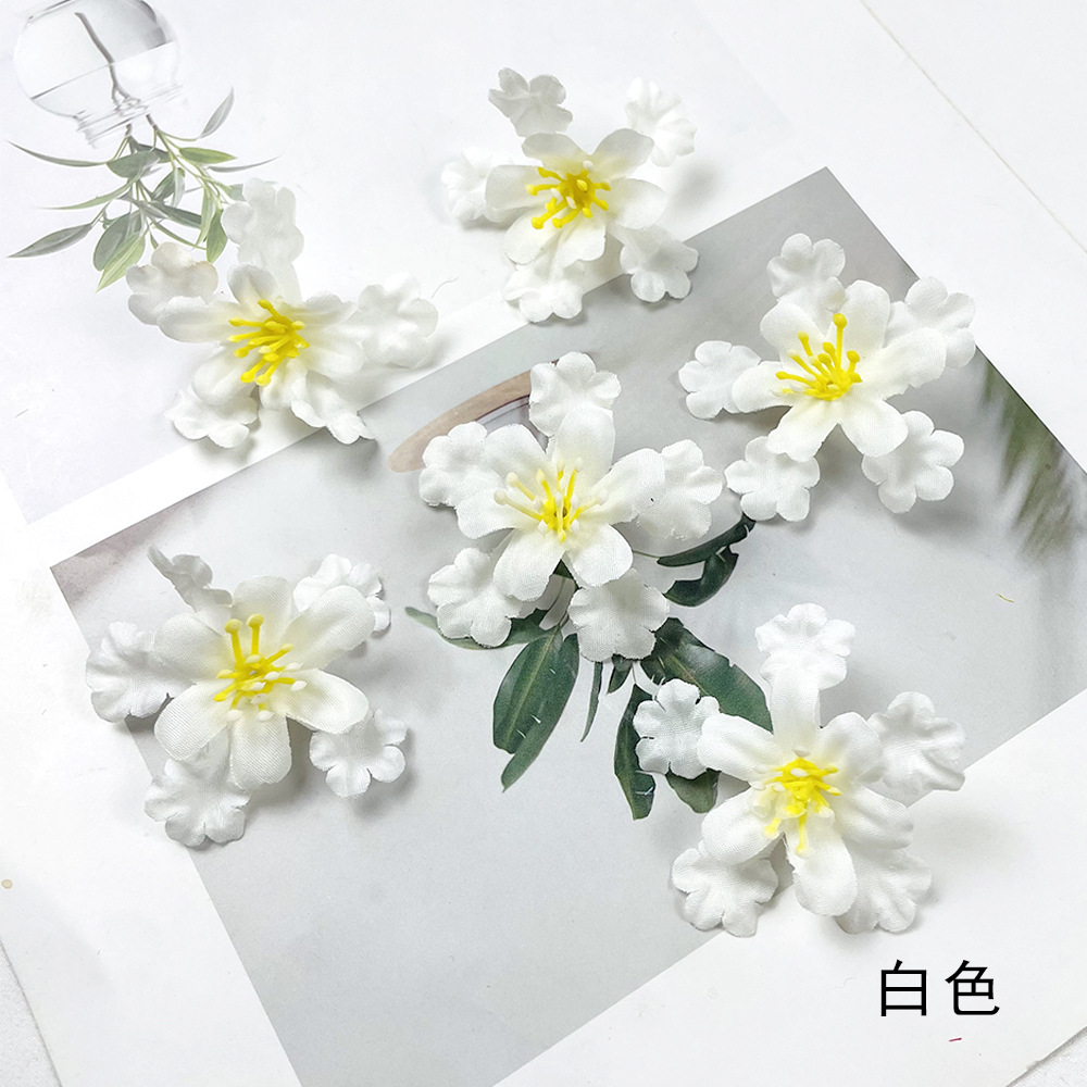 Paño de seda copo de nieve diy flor falsa sombrero de soltero ropa material bolsa accesorios Xunpu horquilla accesorios sala de bodas esparcir flores
