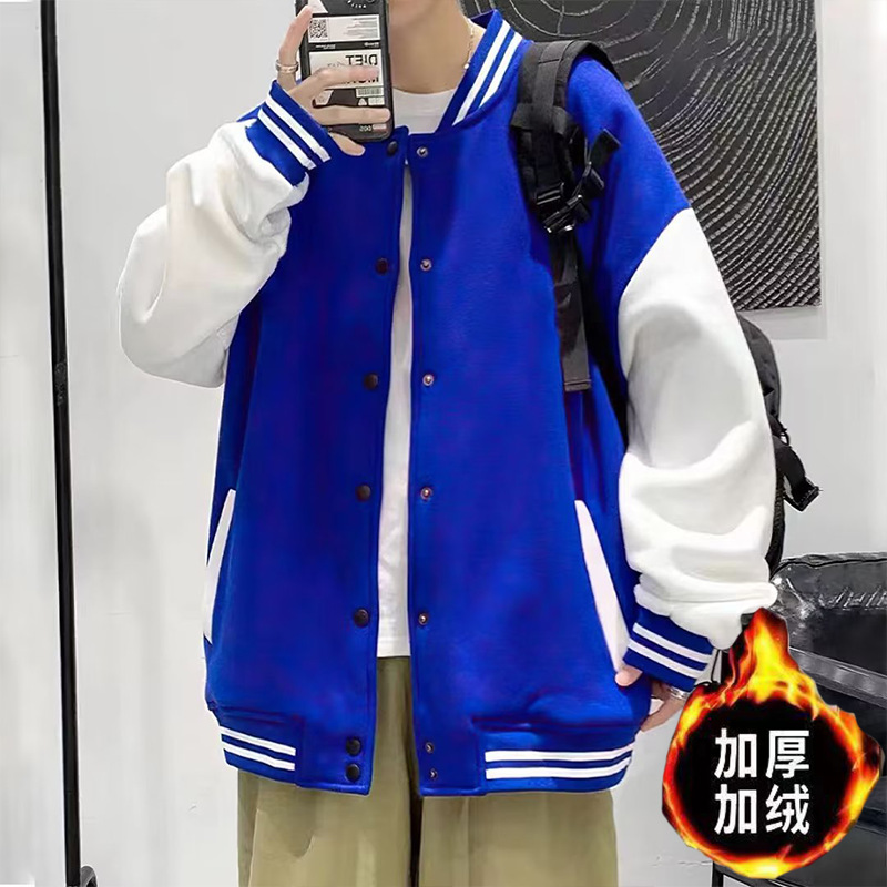 V107 다크블루 심플 자켓 [플리스 스타일]