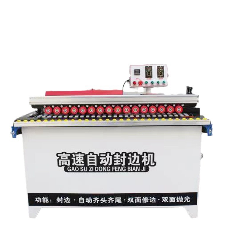 Fábrica directa de alta velocidad máquina de sellado de bordes automático de carpintería de doble cara recortado de borde mecánico pulido línea recta