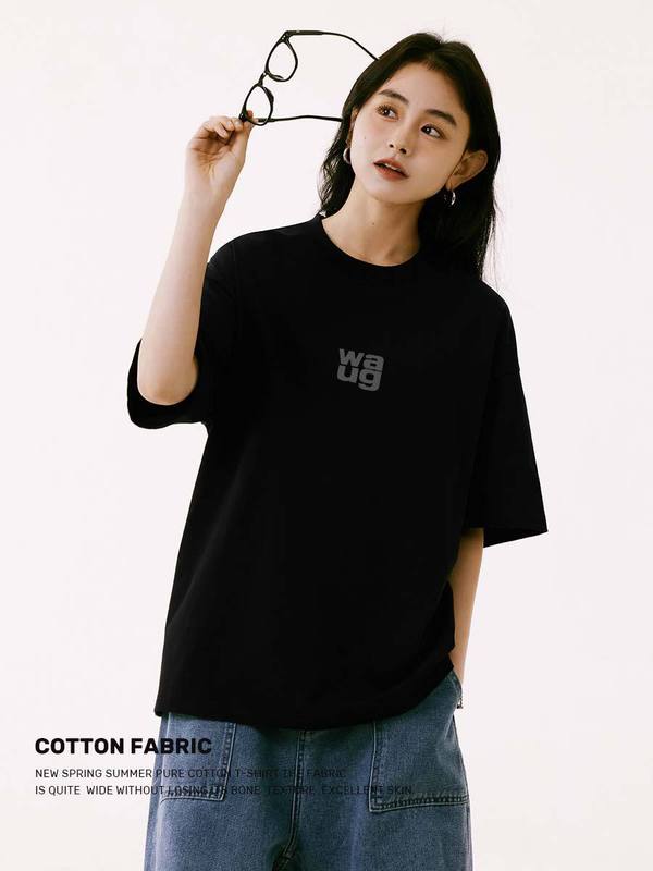 夏の紳士服黒300g厚手のゆったりしたカジュアルtシャツ男性アメリカ綿の重いポンドの肩の半袖の上着の女性|undefined
