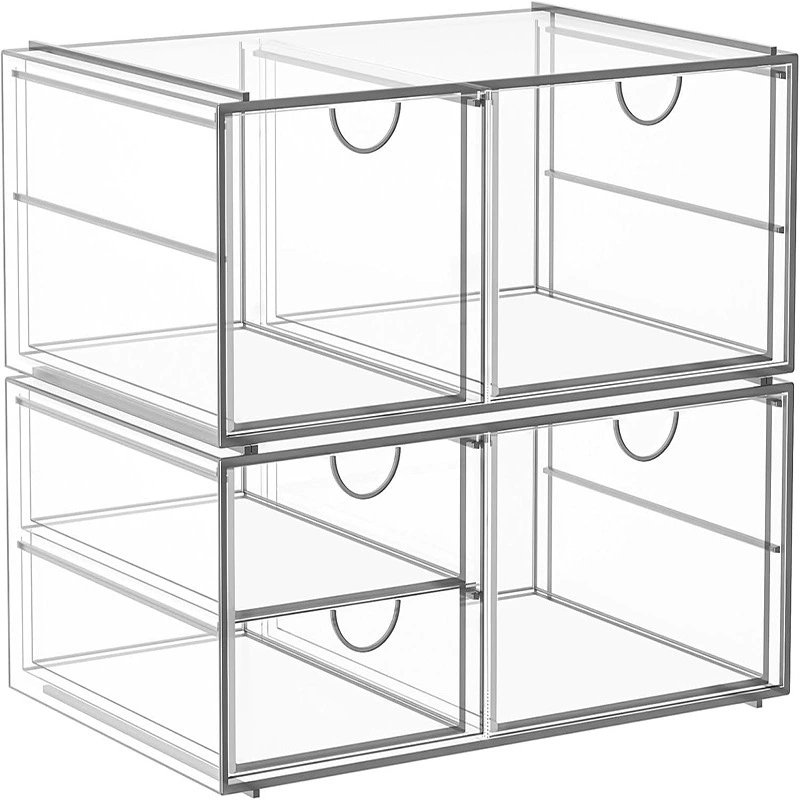 Новый ящик для ящика Ящик для хранения Макияж Прозрачный стол Отделка ящика для хранения