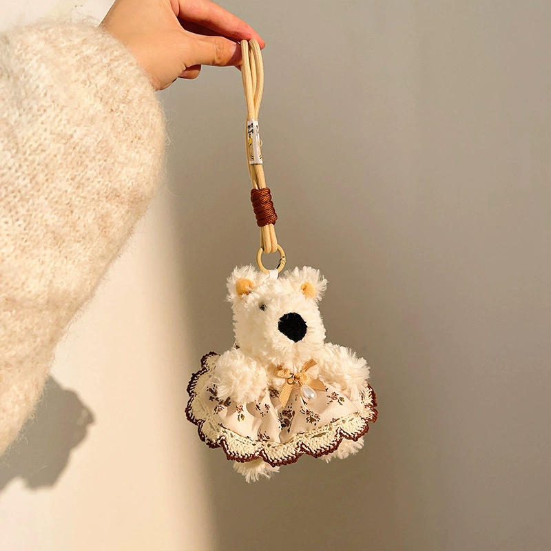 Настоящая плюшевая кукла-брелок, мультяшный аксессуар для рюкзака, с небольшими мишками, подарок на день рождения