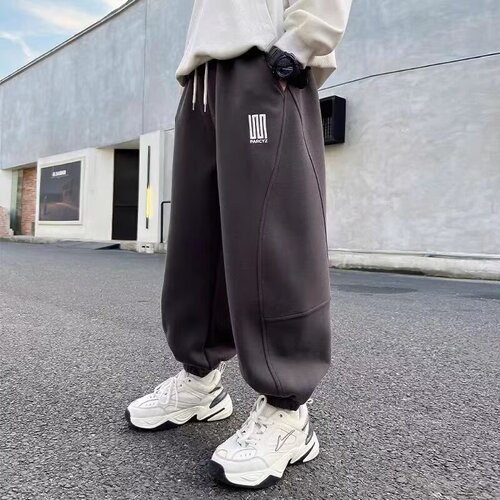 Men's Padded Corduroy Winter Thick Medium and Large Children's Loose Matchable Casual Trendy Sport Pants