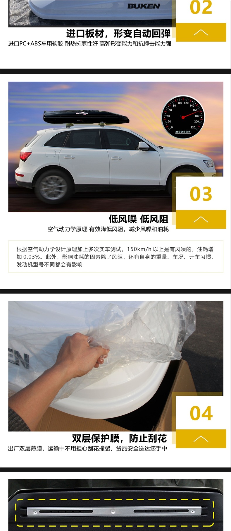Car Roof Luggage Box Specially Designed for Volkswagen Tiguan L, Touareg, Taos, Touran, Sharan, Polo, Weilong, and Touron Racks