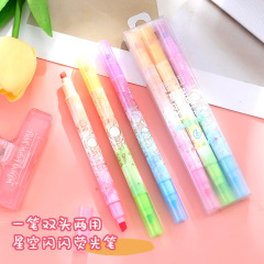 Starry Sky Shimmer Highlighter Eye-Catching Flash Color Drawing Pen for Journal Glitter Shimmer Flash DIY Emphasis Marker Fluorescent Pen
