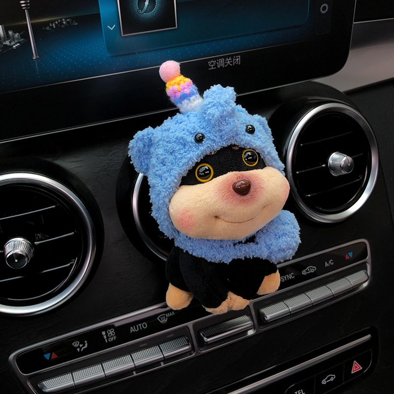 Cute abeja perro coche muñeca perfumada muñeca aire acondicionado coche decoración de salida de aire para niñas coche accesorios interiores