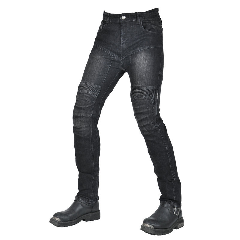 VOLERO Volum Gong motocicleta jeans hombres y mujeres de la motocicleta Racing casual straight cintura alta estiramiento ciclismo Pantalones