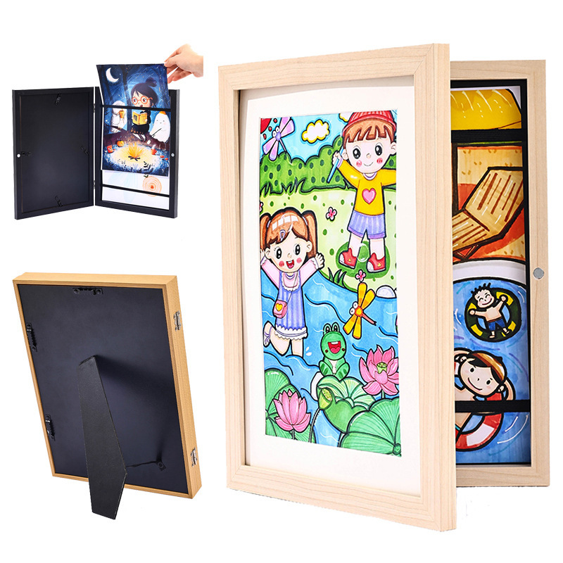 Flip-Top Photo Frame Kidsartframe Cross-Border Hot-Selling Children's Art Magnetic Picture Frame with Storage Capability Flip-Top Photo Frame Kidsartframe Cross-Border Hot-Selling Children's Art Magnetic Picture Frame with Storage Capability
