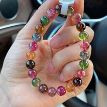 一物一图9MM天然巴西老料碧玺手链圆珠串浓艳通透十年老店9款选择