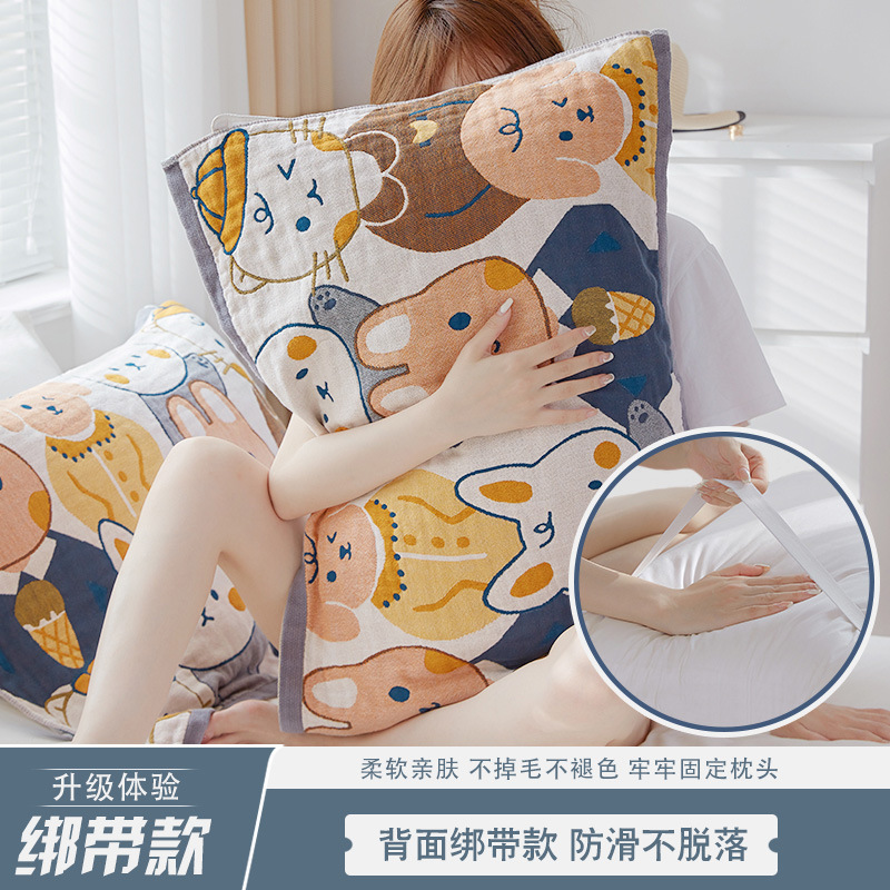 A pure cotton towel, one piece, made of 100% cotton gauze, extra large and extra thick pillowcase, suitable for all four seasons, for students and adults, European style couple's cover towel.