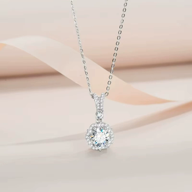 Серебро 925 пробы, 1-1,05 карата, цвет D, VS, чистота, культивированный бриллиант, женская цепочка на ключицу принцессы Эльзы, нишевое модное ожерелье