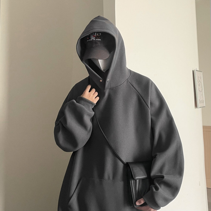 不费力的慵懒风穿搭！连帽卫衣男春秋季重磅呢料宽松帽衫简约外套