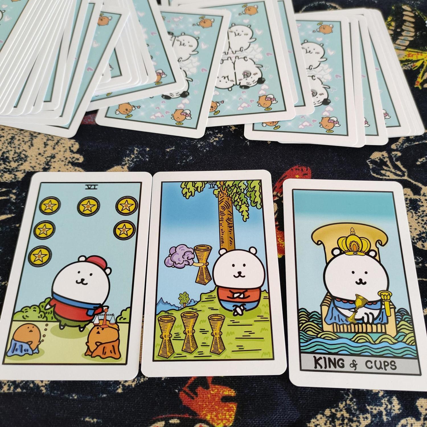 Cute Self-Deprecating Bear Tarot Tarot Cartoon Creative Board Game Card Cross-Border Learning Leisure Entertainment Playing Cards