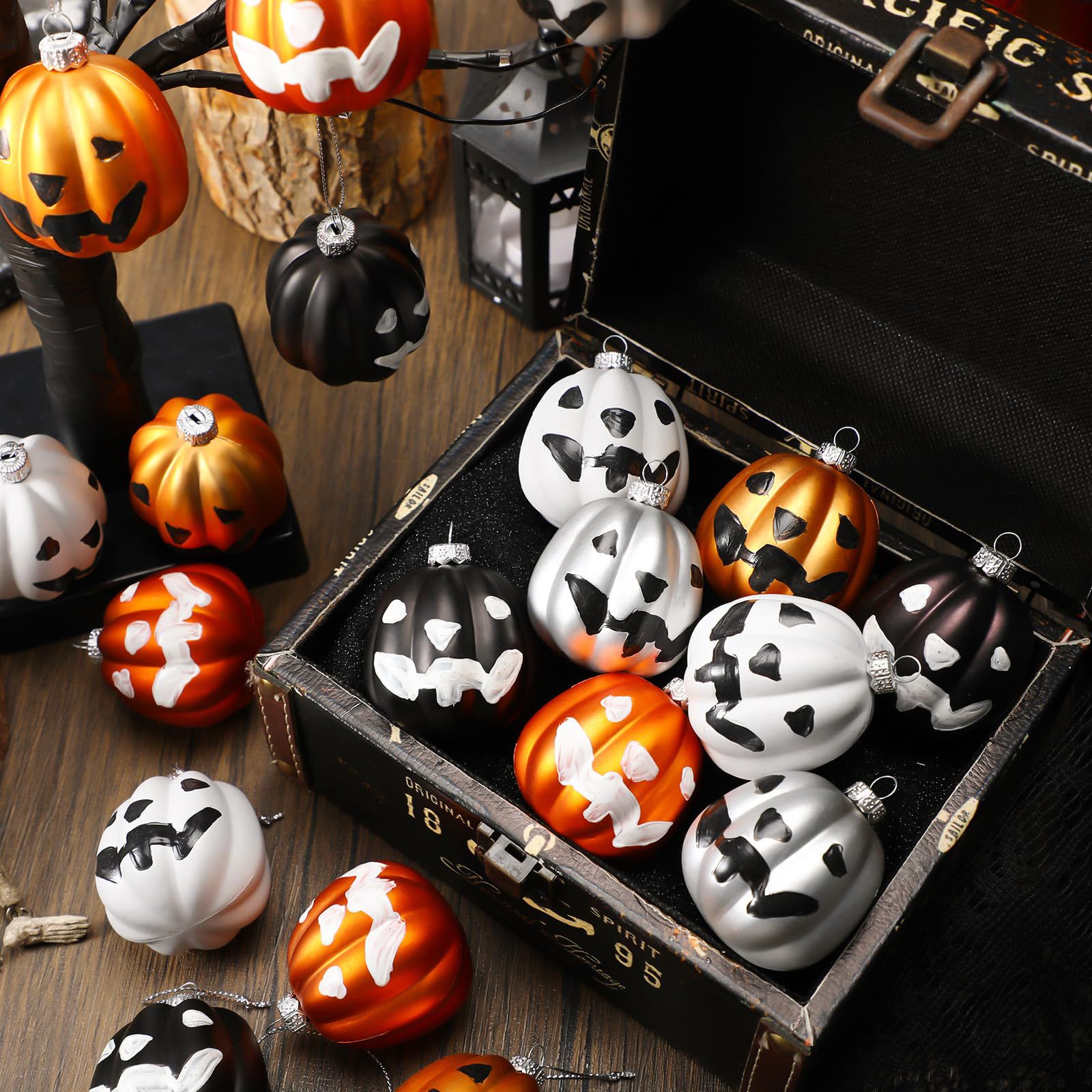 Inventario transfronterizo Halloween plástico multicolor calabaza fantasma fiesta calabaza bola de decoración