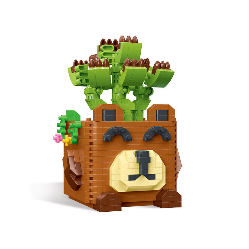 Moyu micro partículas 9700-97010 dibujos animados olla serie juguetes casual montaje bloques de construcción adornos de regalo