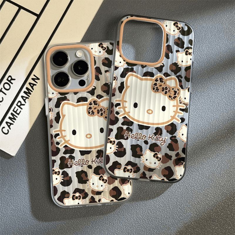 Corrugated Pattern Spotted Kitty Suitable for Apple 17Promax Mobile Phone Case Iphone16Pro Anti-Fall 13Pro Soft 15 Corrugated Pattern Spotted Kitty Suitable for Apple 17Promax Mobile Phone Case Iphone16Pro Anti-Fall 13Pro Soft 15