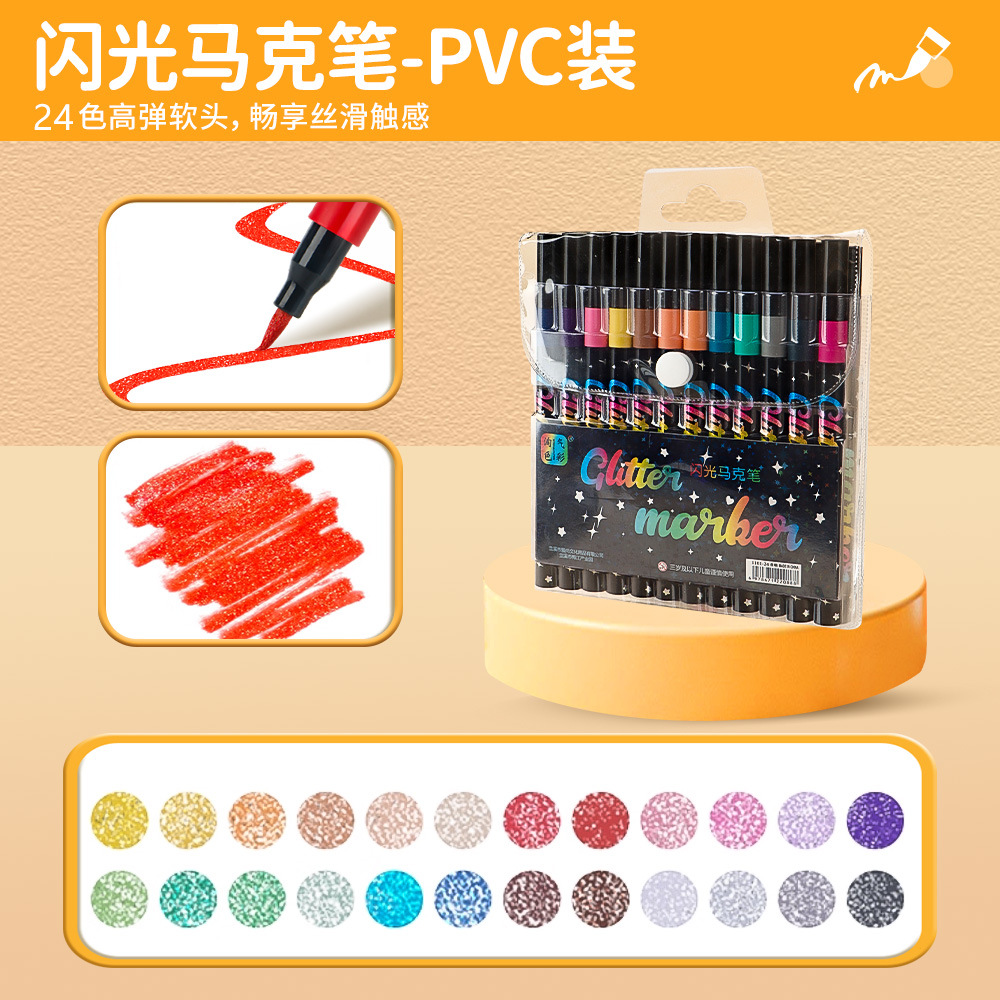 Doble cabeza blando de doble color flash puntero de resaltado para estudiantes de pintura marcador de graffiti libro de mano color flash puntero