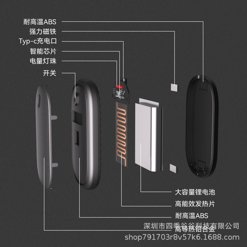 2025跨境亚马逊新款磁吸分体式暖手宝小巧超薄迷你便携暖宝宝批发|undefined